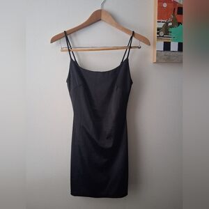 Better Be Sleek Mini Black Satin Dress